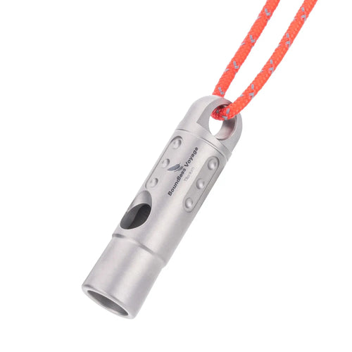 Boundless Voyage Titanium Survival Whistle – 120dB Emergency Signal Tool