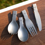 Tiartisan Titanium Foldable Cutlery Set – Lightweight Camping Spork, Fork & Knife
