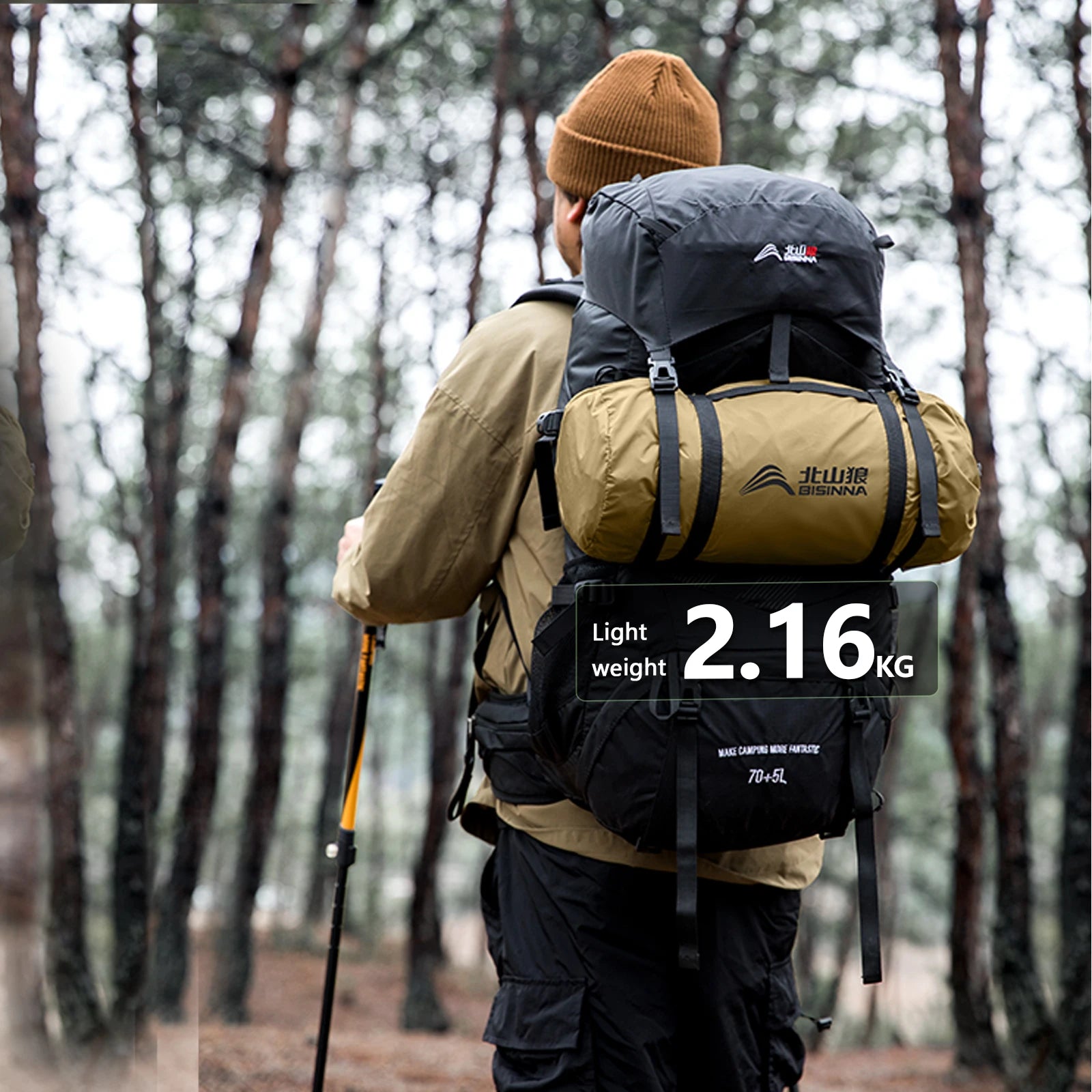 BISINNA Camping Tent 2 Persons Portable Waterproof Backpacking Tent