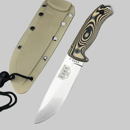 ESEE-5 Fixed Blade Knife – D2 Steel Blade with G10 Handle