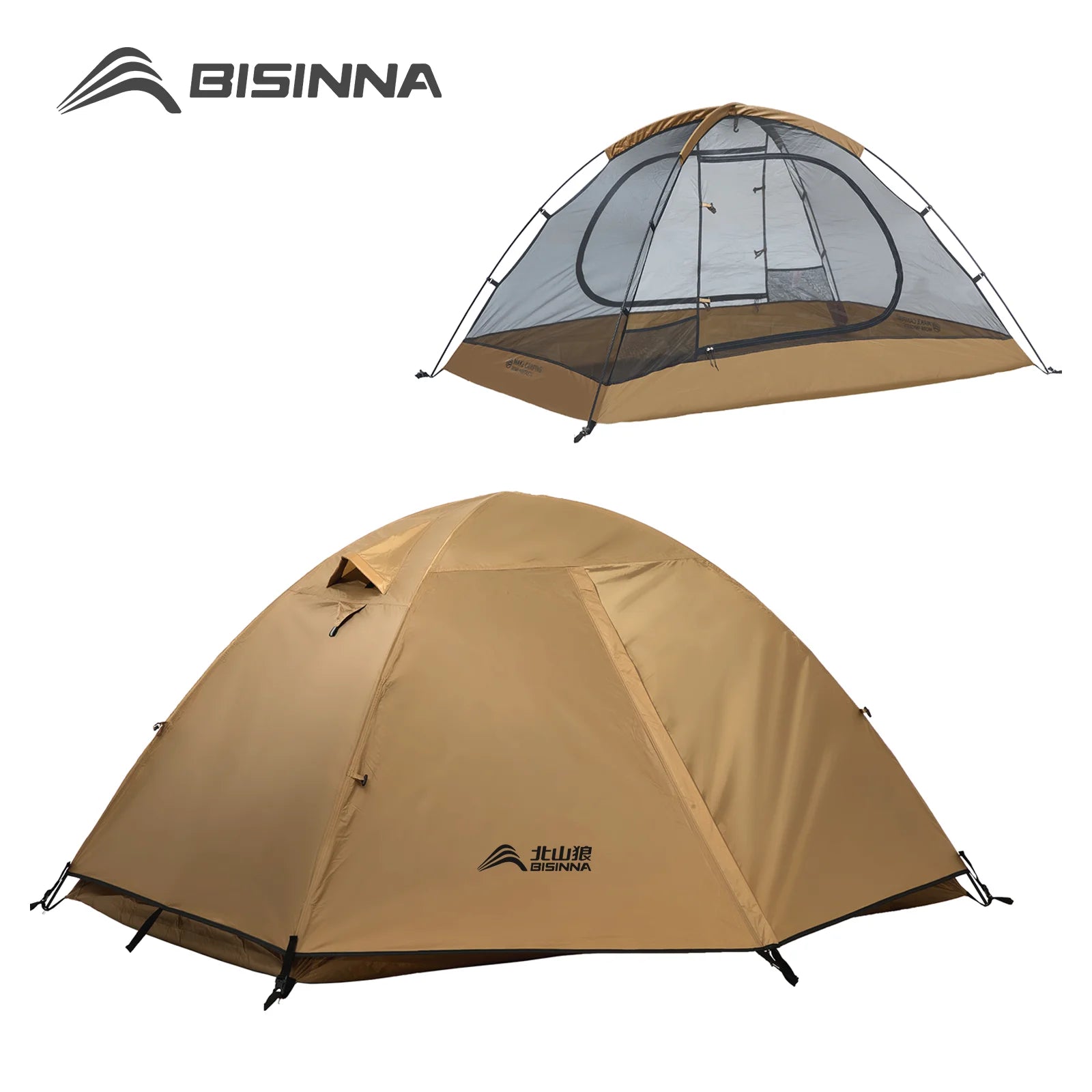 BISINNA Camping Tent 2 Persons Portable Waterproof Backpacking Tent