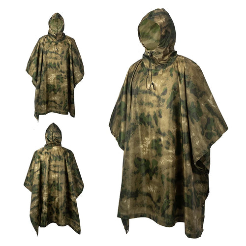 Man Military Impermeable Zipper Camo Raincoat Waterproof Rain Coat Men