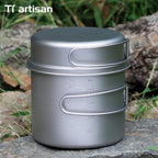 Tiartisan Titanium Folding Handle Camping Pot Frying Pan Set