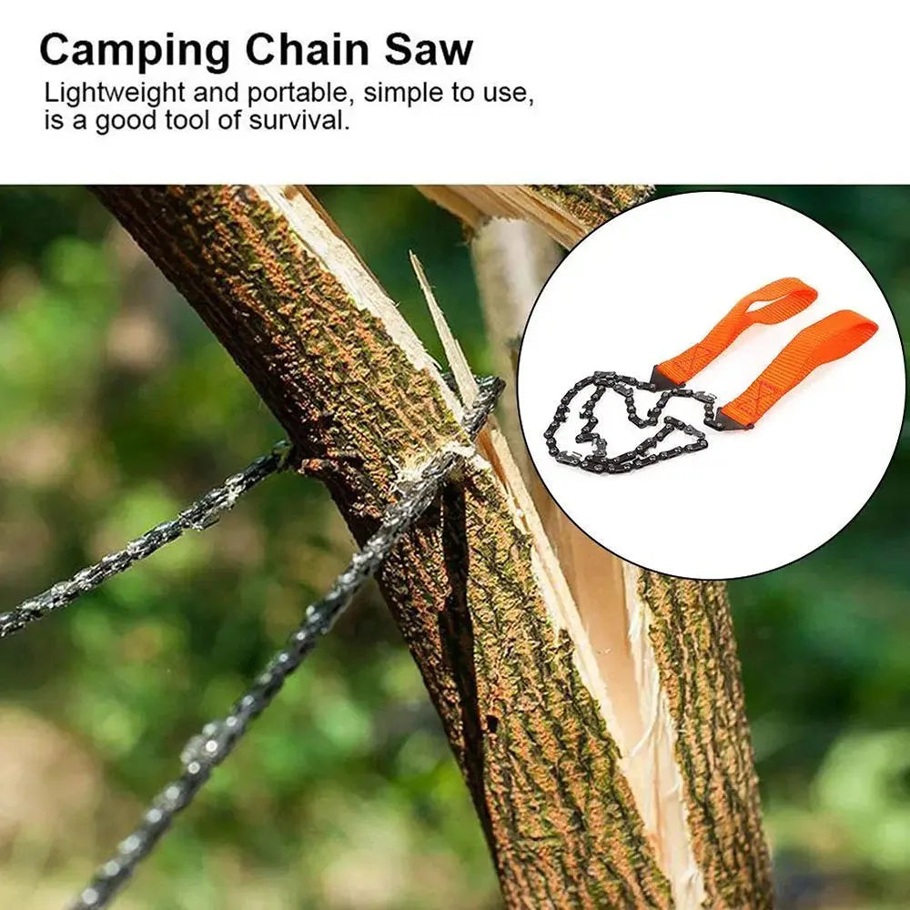 24" Pocket Chain Saw – Lightweight Hand Saw for Camping, Survival & Bushcraft