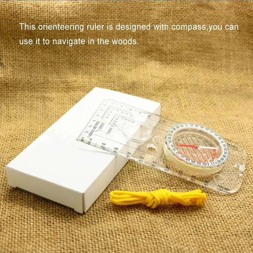 Compass Navigation Map Ruler – Acrylic Scouting & Topographic Scale Tool