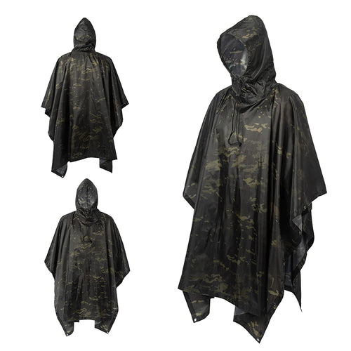 Man Military Impermeable Zipper Camo Raincoat Waterproof Rain Coat Men