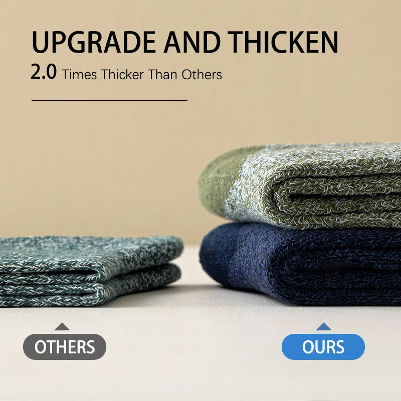 5 Pairs Merino Wool Socks For Men, Super Thick Hiking Socks Thermal