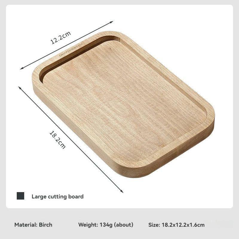 CAMPINGMOON Mini Birch Cutting Board – Portable Outdoor Picnic & Camping Plank