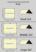 Black Coating Tarp Block 99% UV Ourdoor Camping Waterproof Sun Shelter