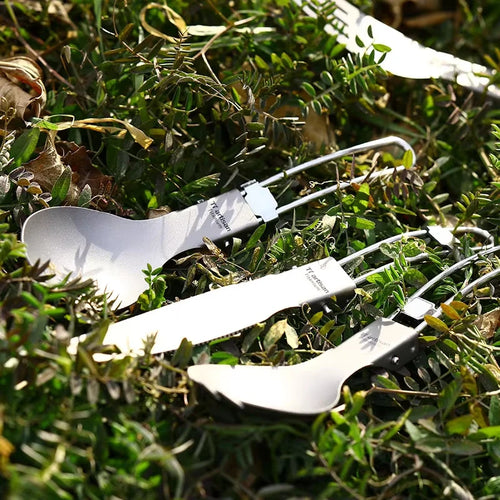 Tiartisan Titanium Foldable Cutlery Set – Lightweight Camping Spork, Fork & Knife