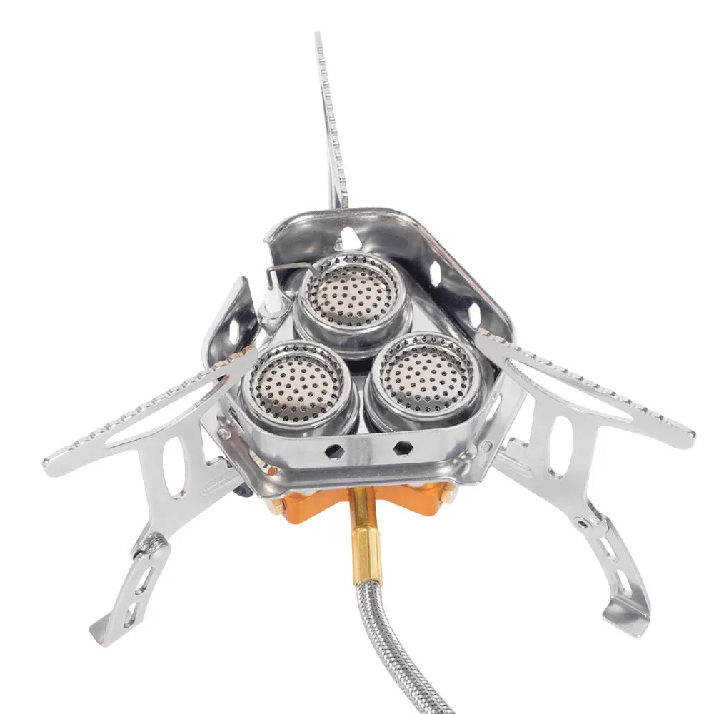 Ultralight 3-Head Gas Camping Stove | Folding 5800W Backpacking Burner