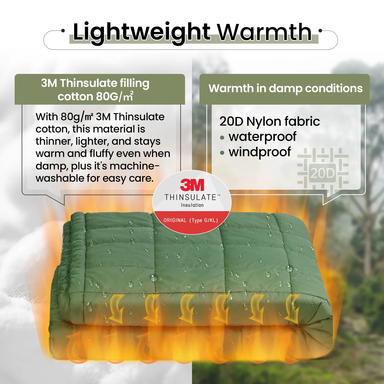 OneTigris Camping Blanket Poncho – Wearable Sleeping Bag with 3M Thinsulate