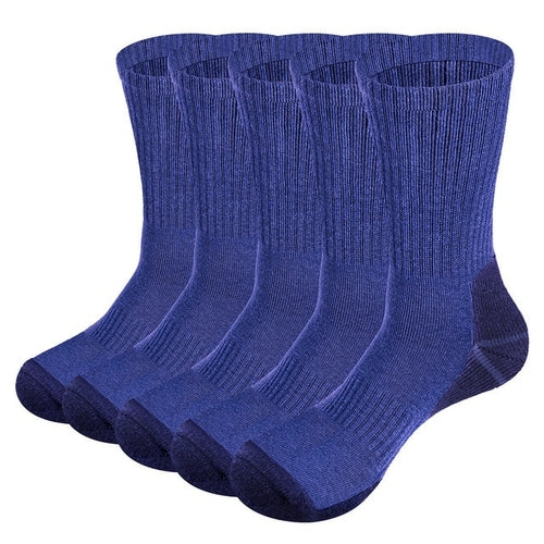Yuedge Men's Wicking Cushion Padded Combed Cotton Crew Socks Sports