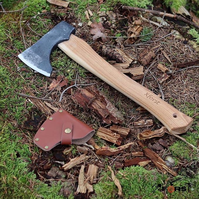 X-Forst Bushcraft Hand Axe with Leather Sheath