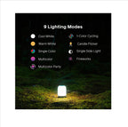 BioLite AlpenGlow 500 hanging lantern mode suspended above campsite
