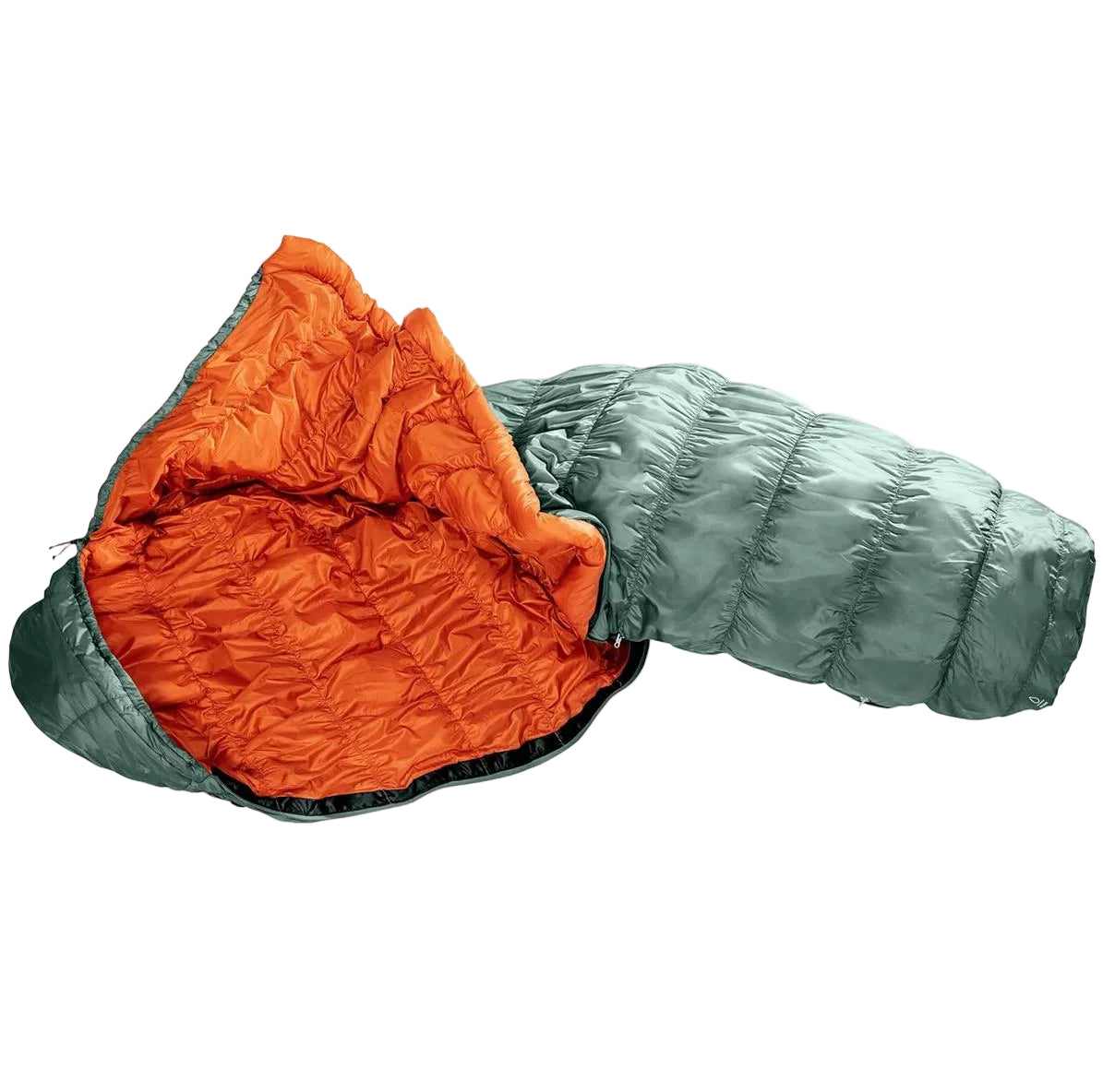 Deuter Exosphere +4°C sleeping bag angled perspective showing thermo stretch construction