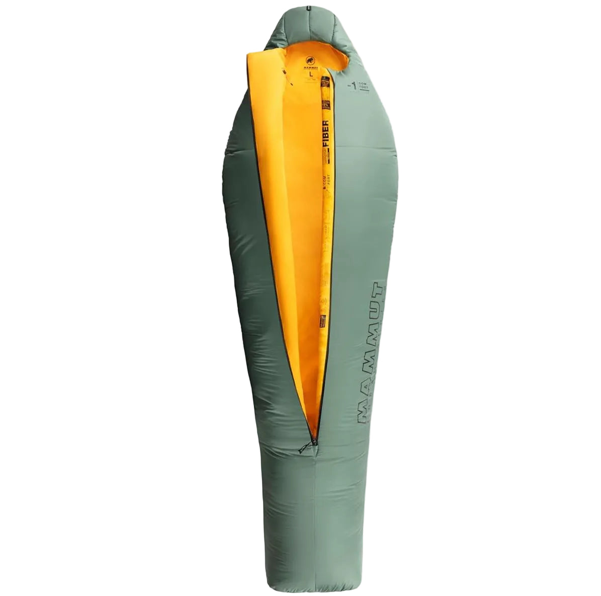Deuter Exosphere +4°C mummy sleeping bag side profile showing tapered design