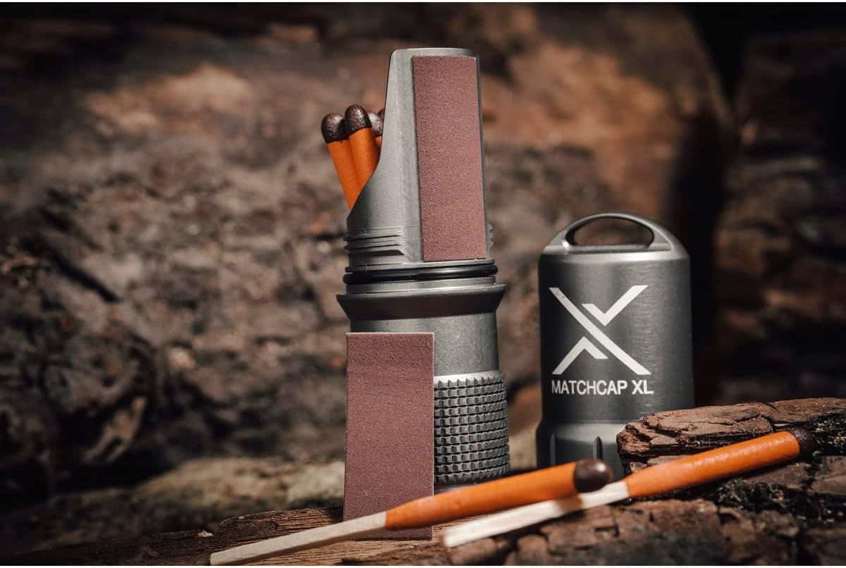 Exotac MatchCap XL Waterproof Match Holder – Survival Fire Starter Kit