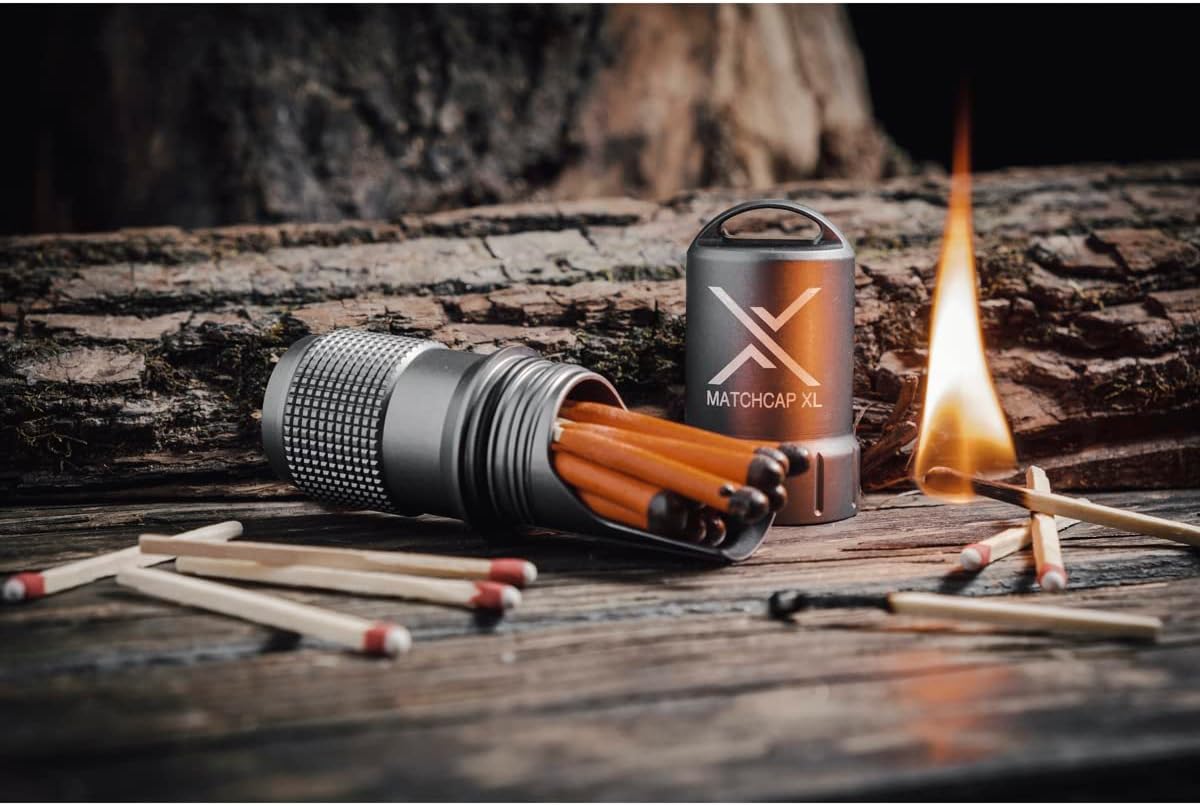 Exotac MatchCap XL Waterproof Match Holder – Survival Fire Starter Kit
