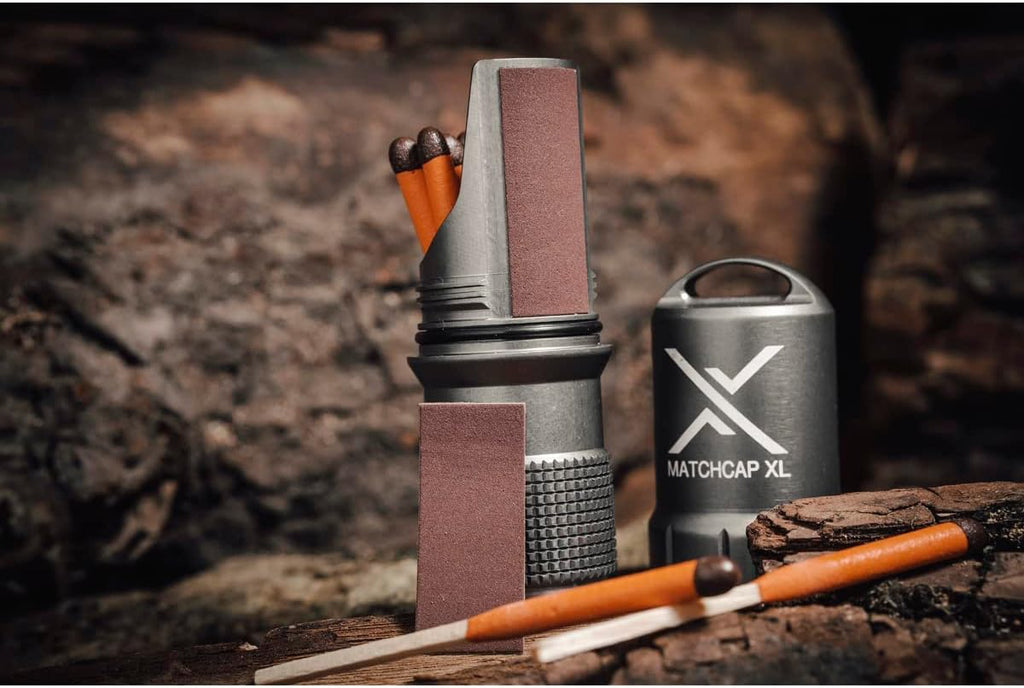 exotac matchcap xl survival match holder waterproof aluminium fire starter case