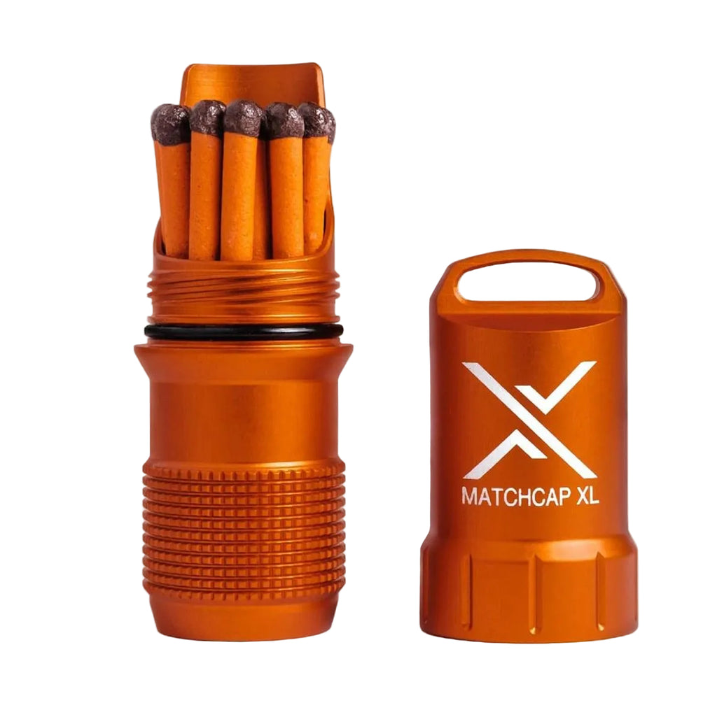 exotac matchcap xl waterproof match holder survival fire starter container