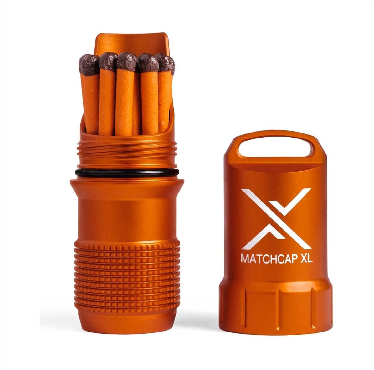 exotac matchcap xl waterproof match holder survival fire starter container