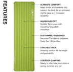 Exped Ultra 3R insulated sleeping mat specifications and features diagram