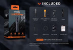 Fenix PD36R Pro 5000mAh 21700 rechargeable battery and packaging display
