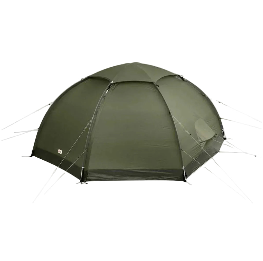 Fjallraven 53503 3 person dome camping tent in green isolated on white background