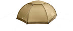Fjällräven 53503 3 person dome tent in sand colour variant pitched
