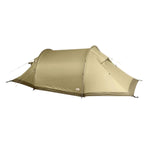 Fjallraven Abisko Lite 3 lightweight 3 person tunnel tent in sand colour isolated on white background