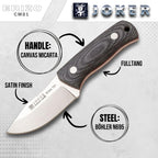 Micarta handle detail on the Joker Hedgehog TS1 survival knife
