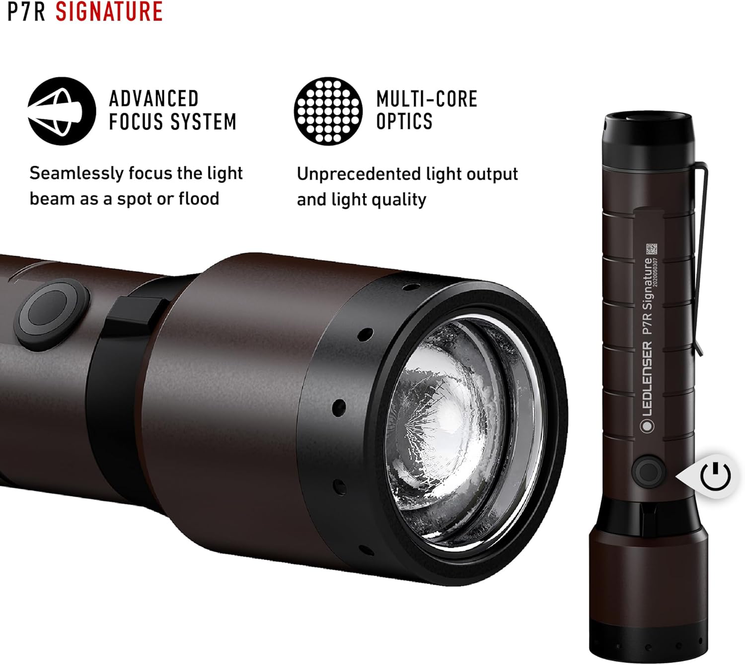 Ledlenser P7R Signature Advanced Focus System flood to spot beam adjustment
