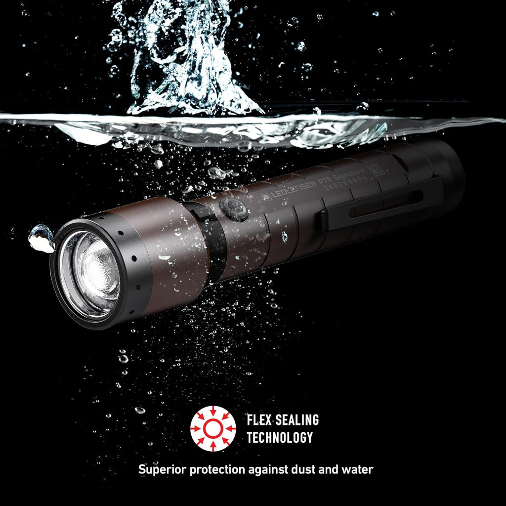 Ledlenser P7R Signature IP68 waterproof and dustproof protection demonstration
