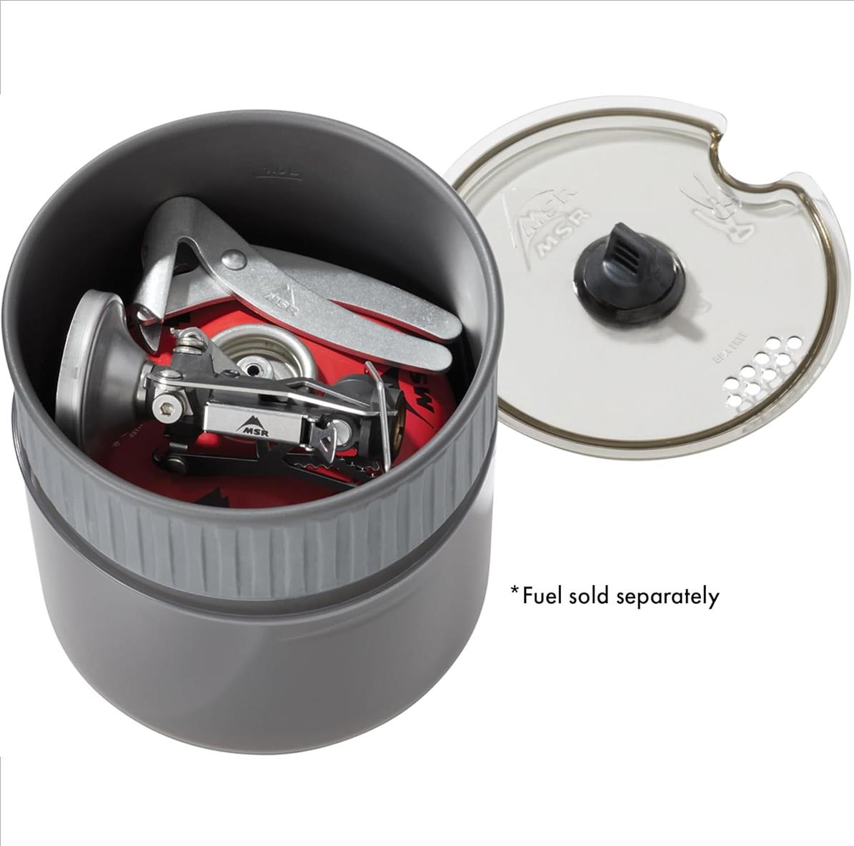 msr pocketrocket deluxe camping pot with lid lightweight backpacking cookware