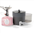 msr pocketrocket deluxe stove kit ultralight backpacking cooking system with pot and gas stove