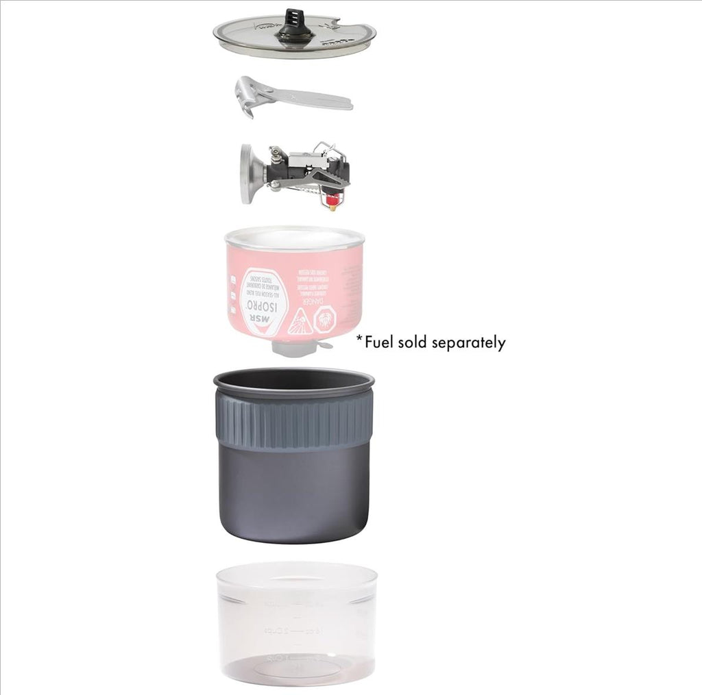 msr pocketrocket deluxe stove kit nesting camping cookset components