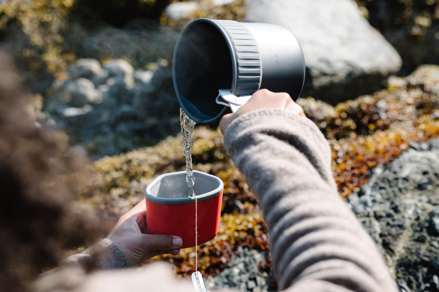 msr pocketrocket deluxe stove kit outdoor cooking system used while hiking and camping