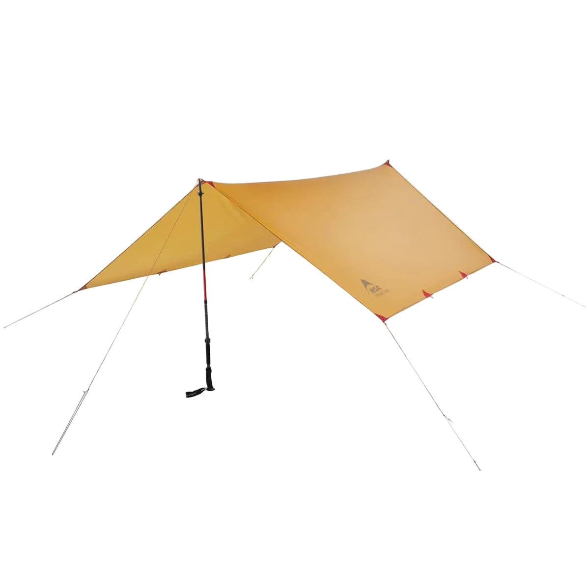MSR Thru Hiker 70 Wing Shelter ultralight trekking tarp pitched with poles isolated on white background