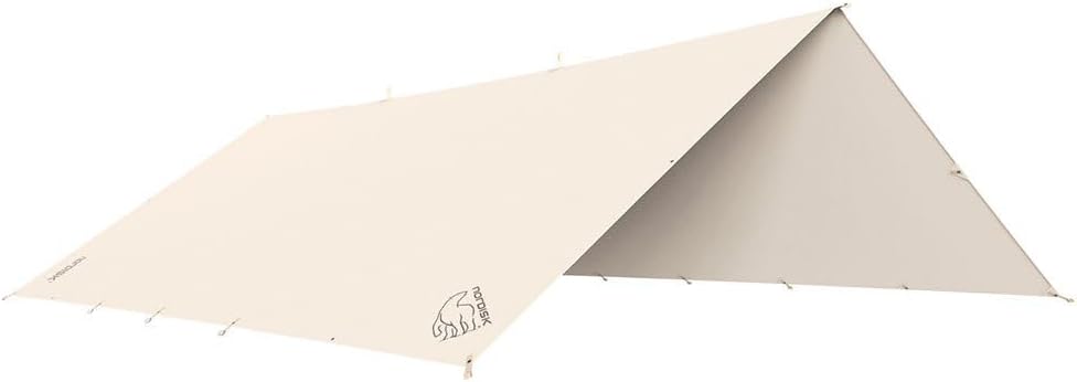 Nordisk Kari 20 technical cotton tarp shelter pitched in A-frame configuration
