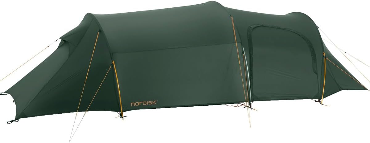 Nordisk OPPLAND 3 LW ultralight 3 person tunnel tent in forest green
