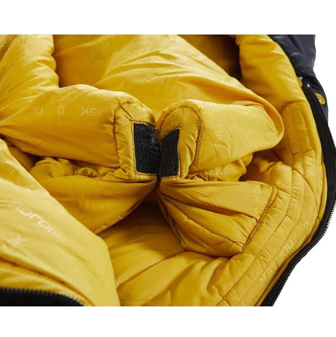Nordisk Oscar -10° mummy sleeping bag zip and draft collar close up