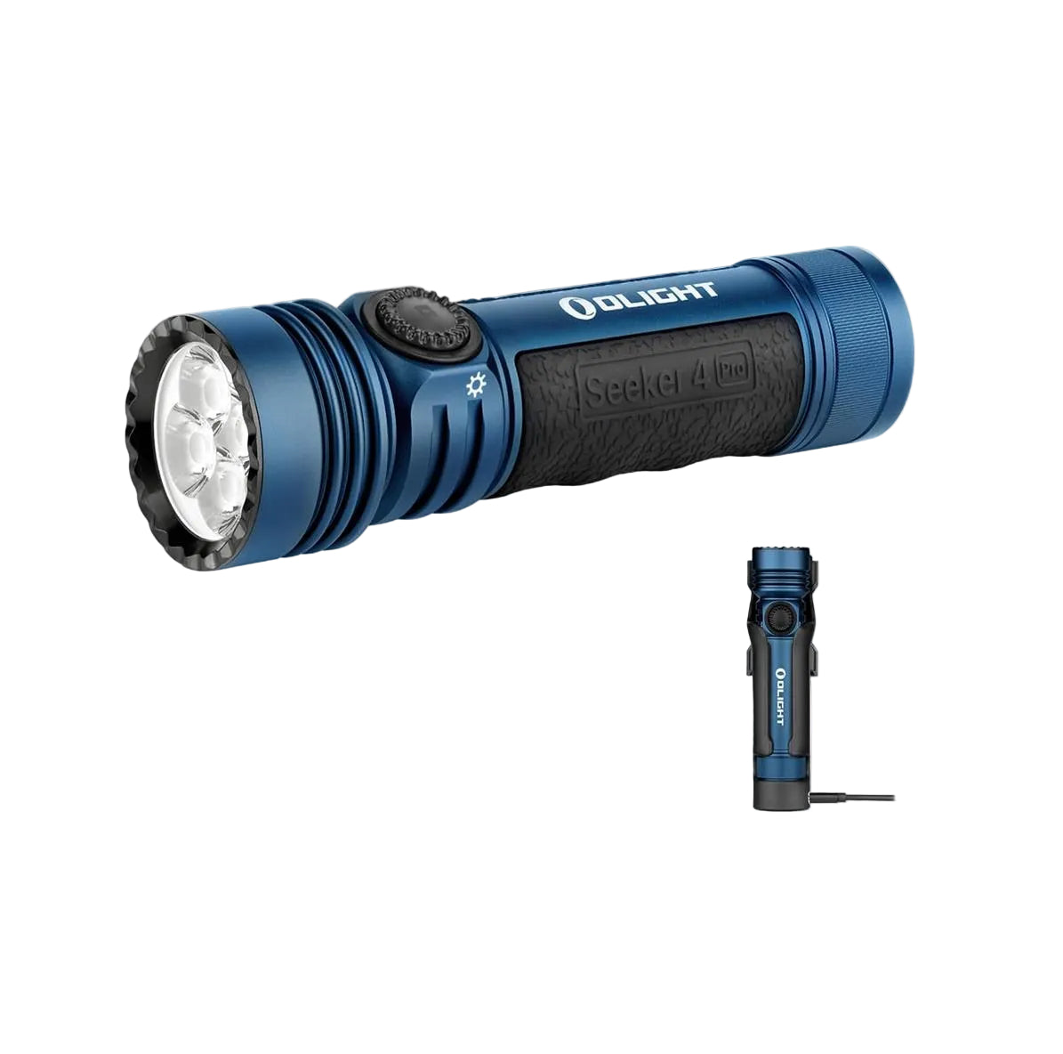 OLIGHT Seeker 4 Pro rechargeable flashlight in blue colour option
