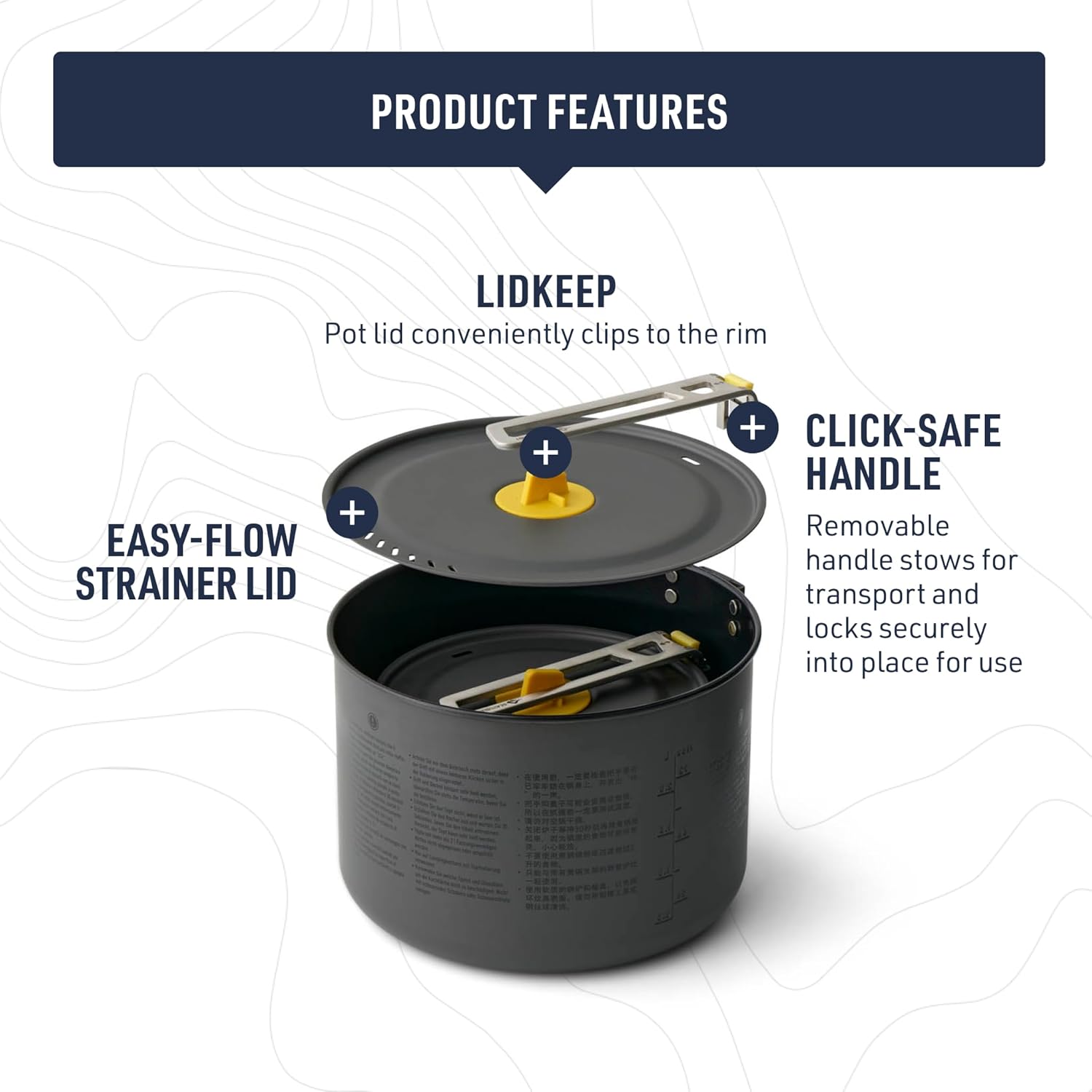 sea to summit frontier cookware set showing pots lids and removable handle components