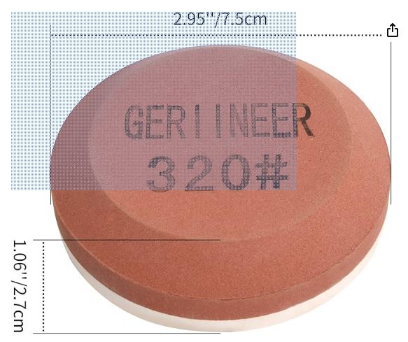 320 grit side marking on dual grit sharpening stone

