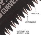Silky Gomboy Curve 240 curved saw blade tooth pattern for efficient cutting
