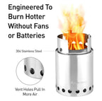 solo stove lite secondary burn system showing efficient low smoke wood burning design  