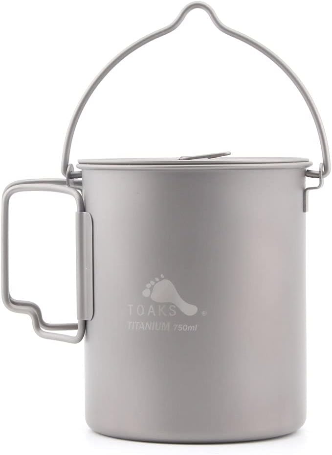 TOAKS Titanium 750ml Camping Pot with Bail Handle – Ultralight Backpacking Cook Pot