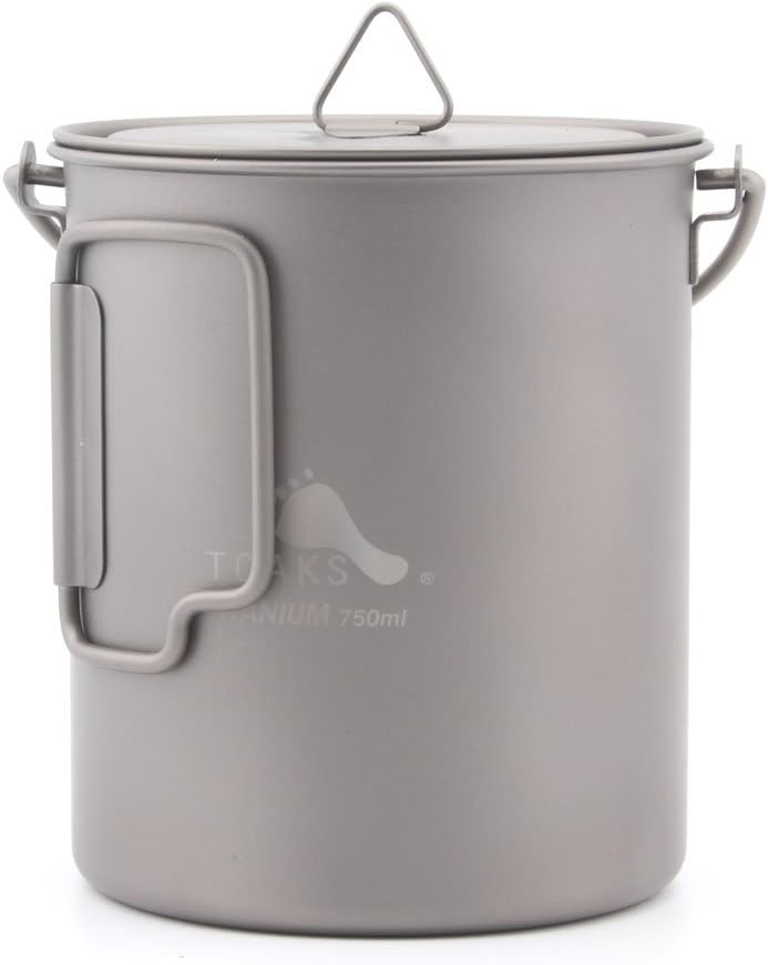 TOAKS Titanium 750ml Camping Pot with Bail Handle – Ultralight Backpacking Cook Pot