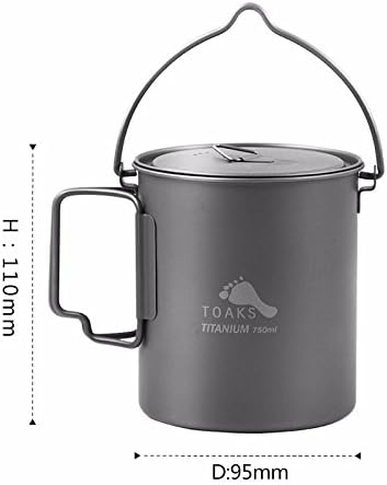 TOAKS Titanium 750ml Camping Pot with Bail Handle – Ultralight Backpacking Cook Pot